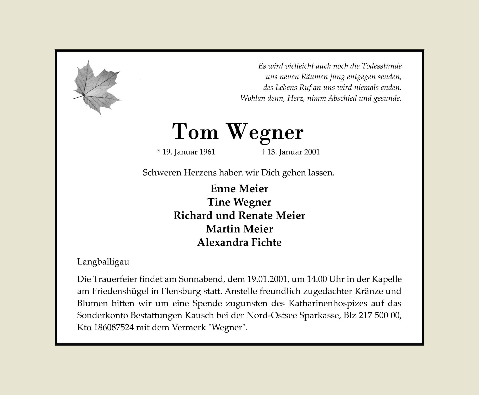 Traueranzeigenbeispiel